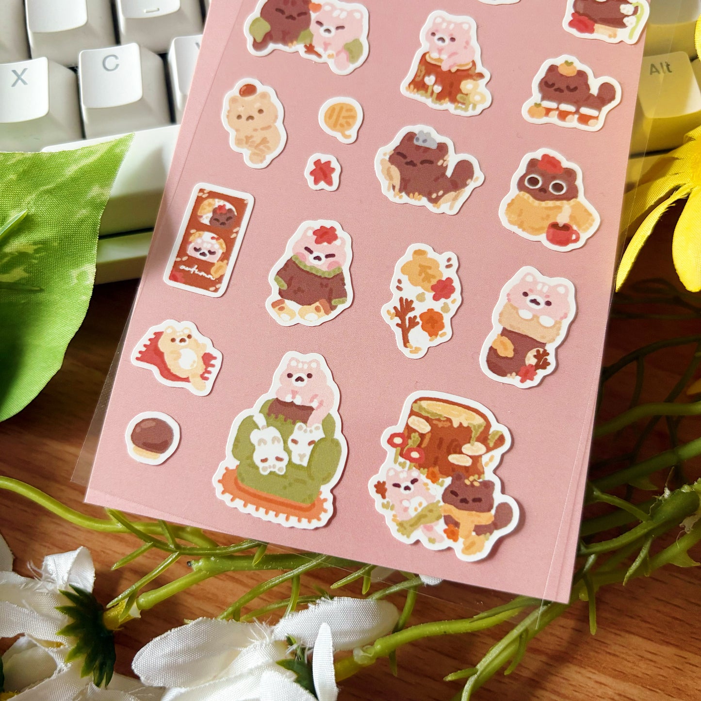 Autumn Kitties Sticker Sheet