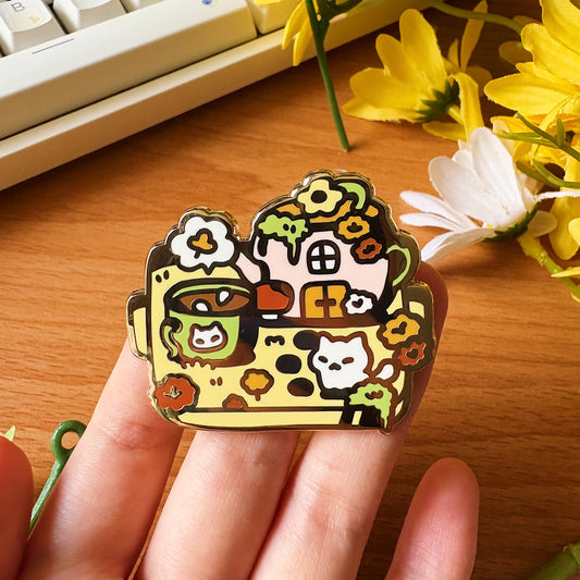 Flower Tea Set Enamel Pin