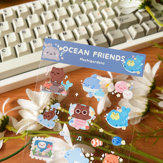 Ocean Friends Transparent Sticker Sheet