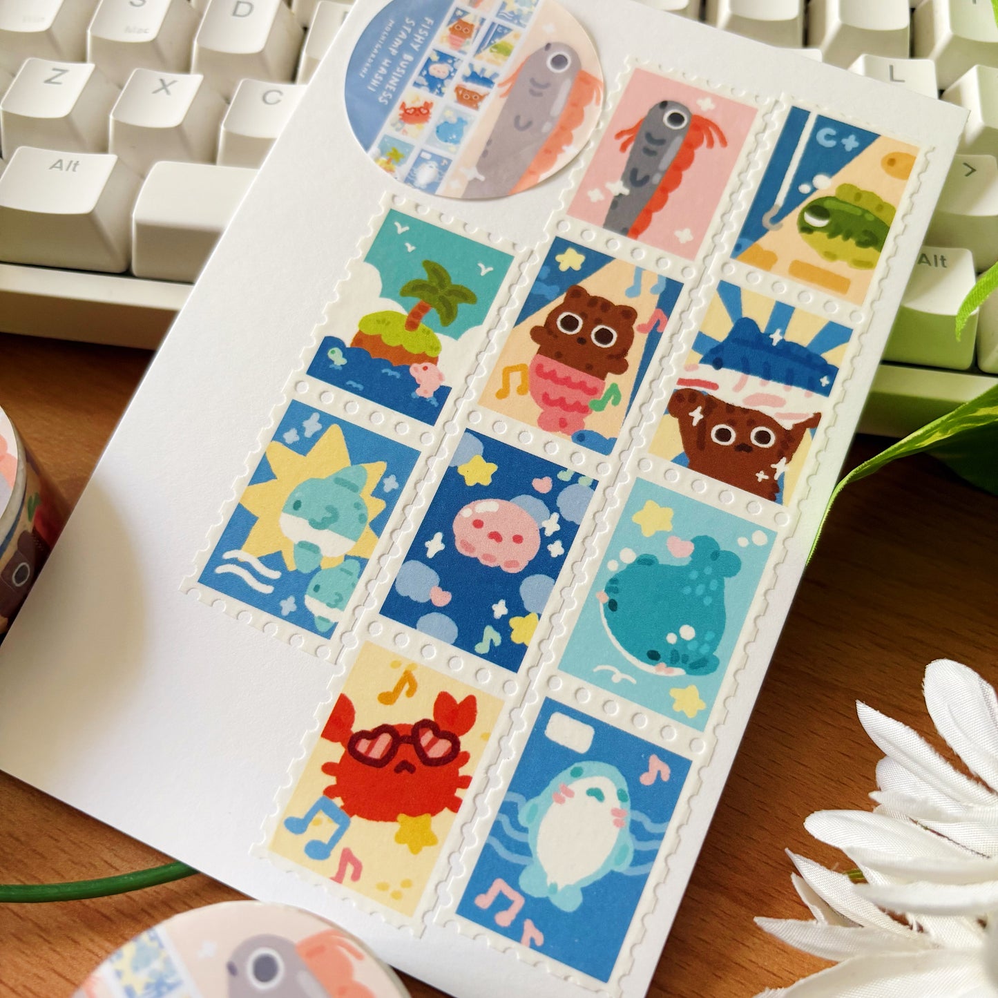 Fishy Business Stamp Washi Tape