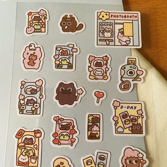 Photobooth Transparent Sticker Sheet