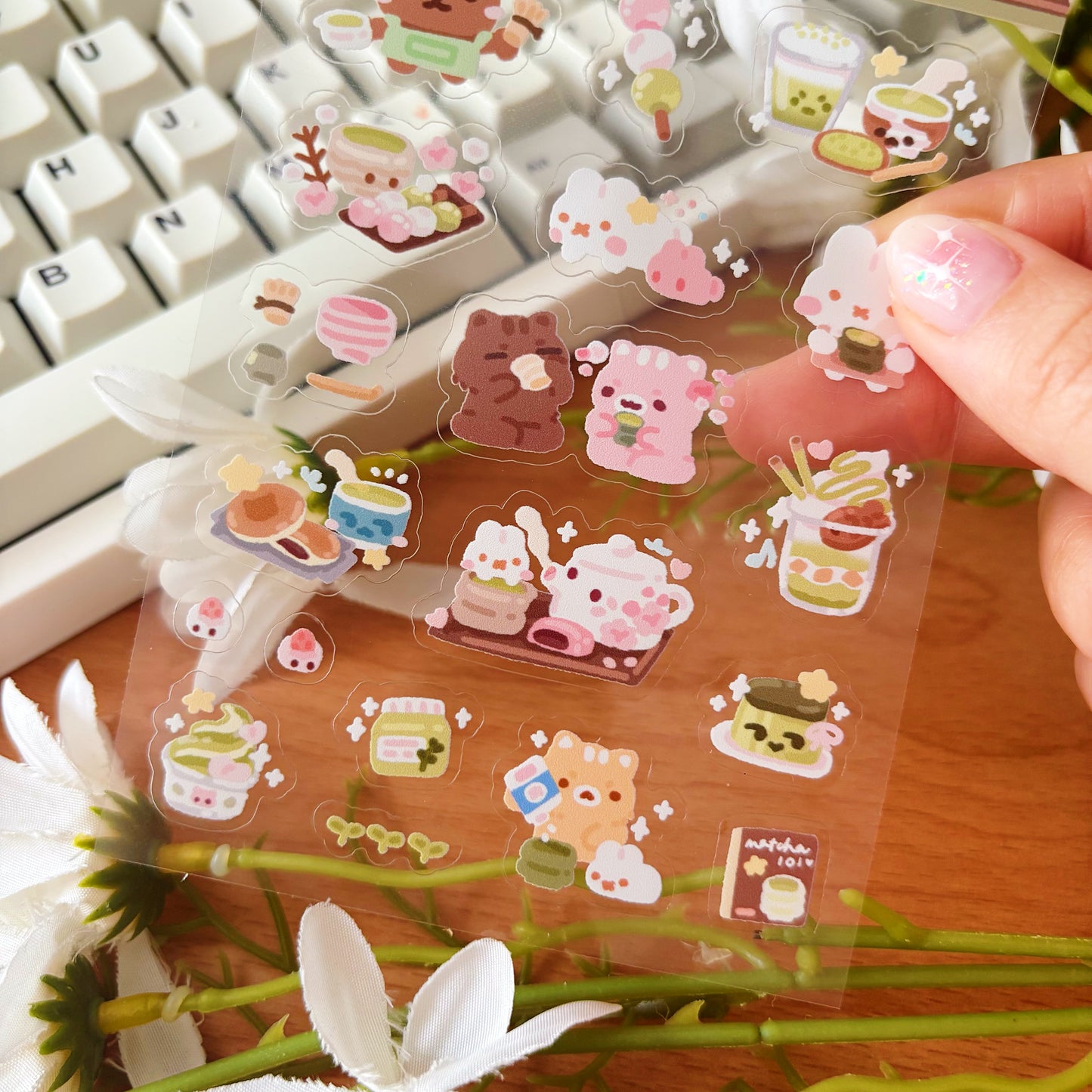 Matcha Date Transparent Sticker Sheet