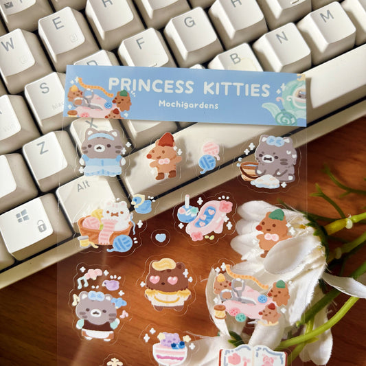 Princess Kitties Transparent Sticker Sheet
