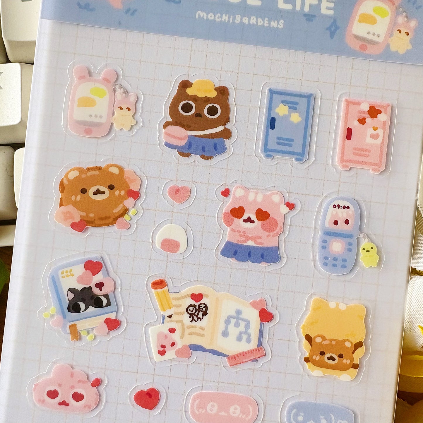 School Life Transparent Sticker Sheet