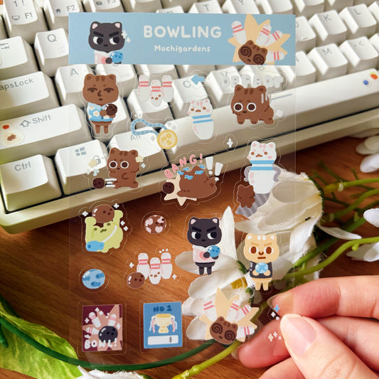Bowling Transparent Sticker Sheet