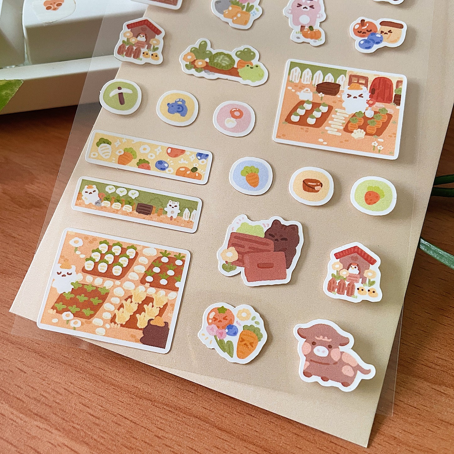 September Ko-Fi Sticker Sheet + Print Set - Farming Game (Also available individually)