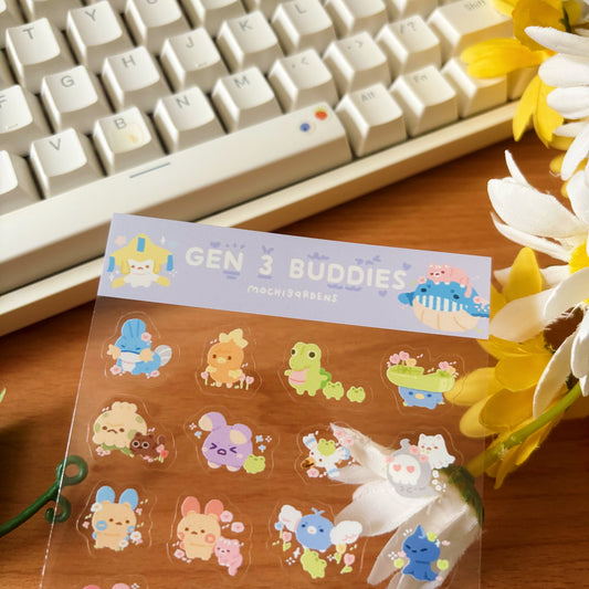 Gen 3 Buddies Transparent Sticker Sheet