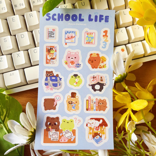 School Life Vinyl Sticker Sheet
