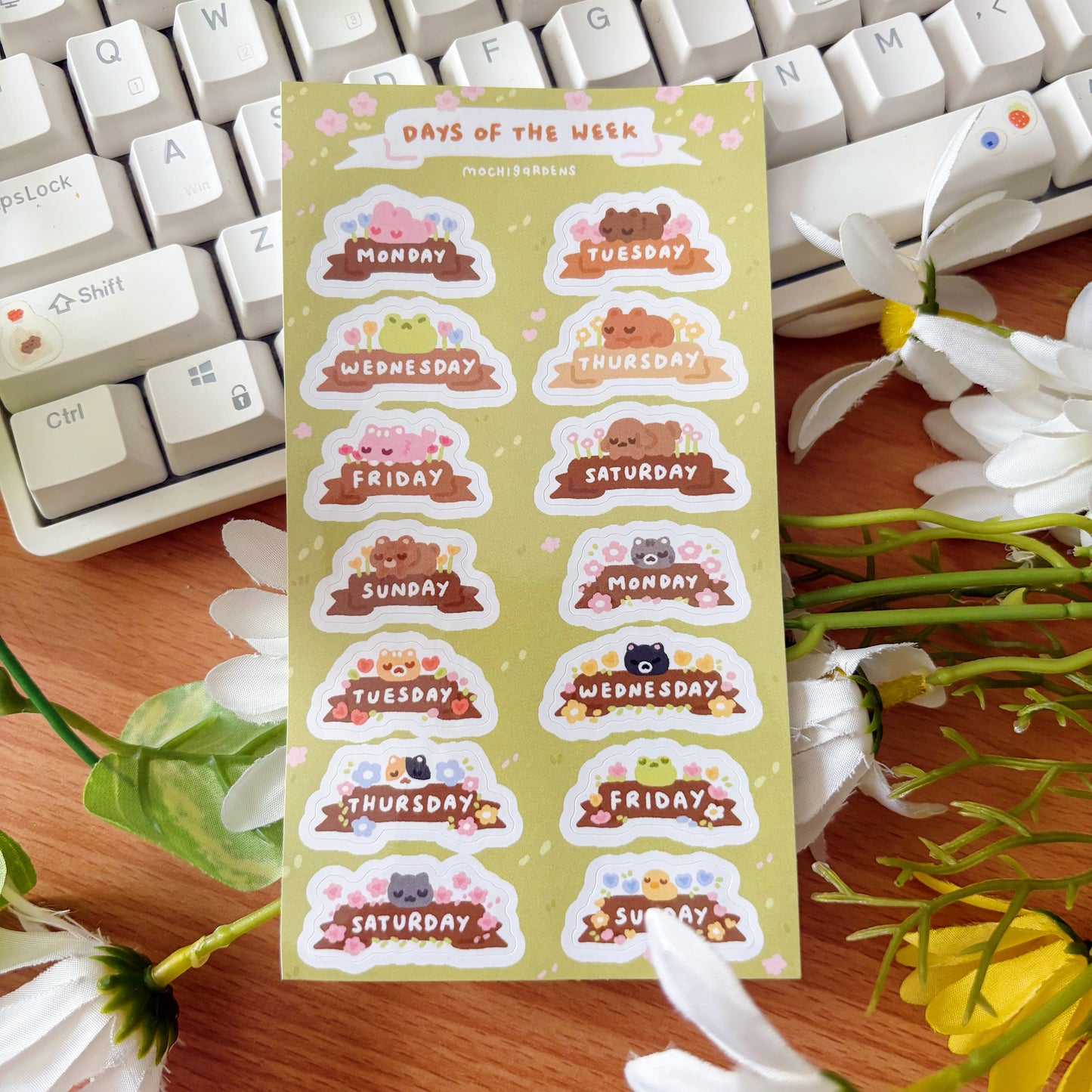 Days of the Week Glossy Sticker Sheet - Assorted