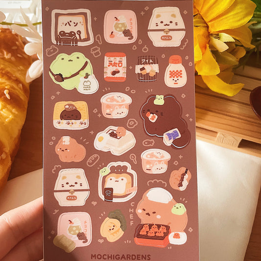 April Ko-Fi Sticker Sheet - Grocery/Supermarket Shopping *Waterproof