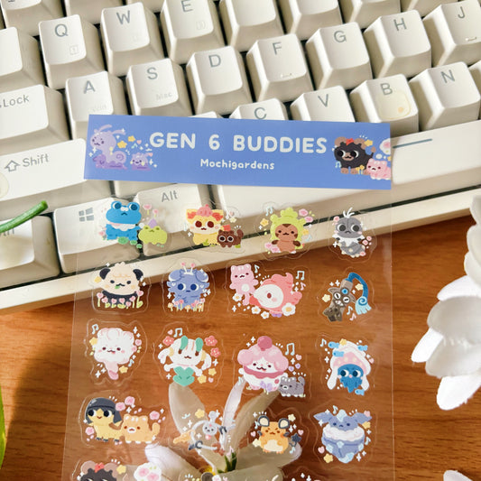 Gen 6 Buddies Transparent Sticker Sheet