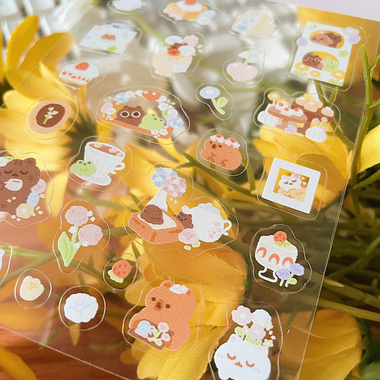 February Ko-Fi Sticker Sheet'24 - Flower Cafe *Waterproof