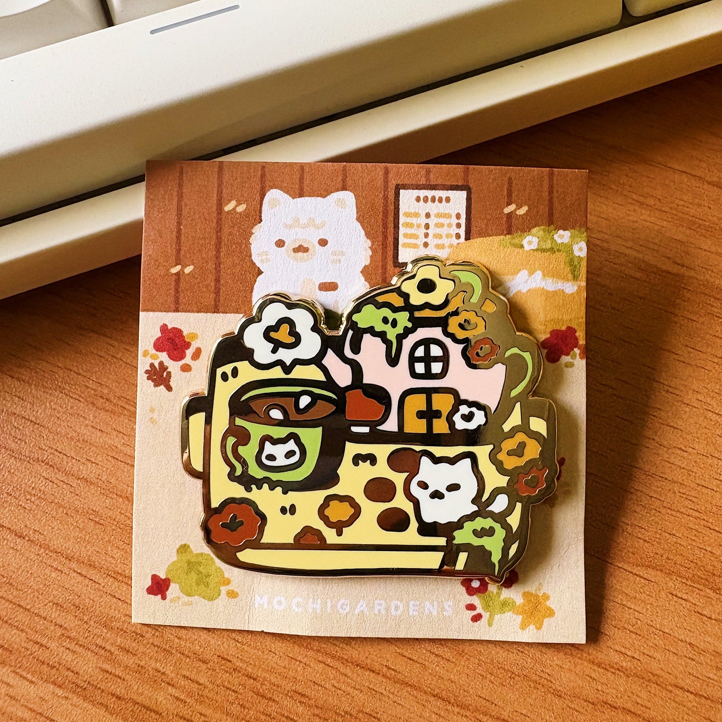 Flower Tea Set Enamel Pin