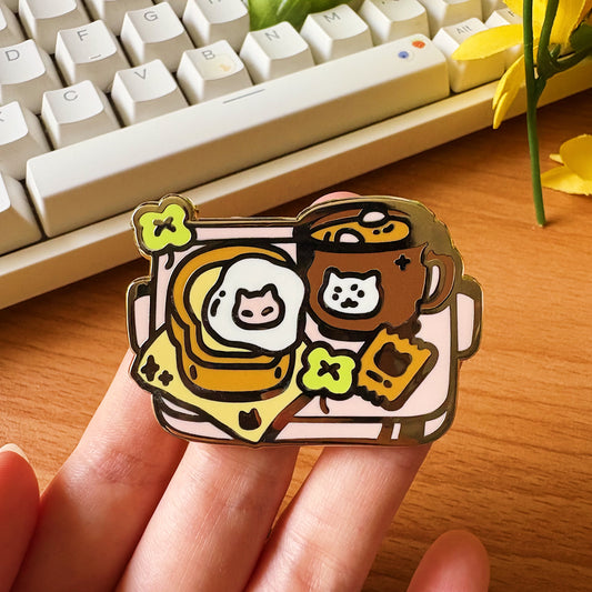 Egg Toast Set Enamel Pin