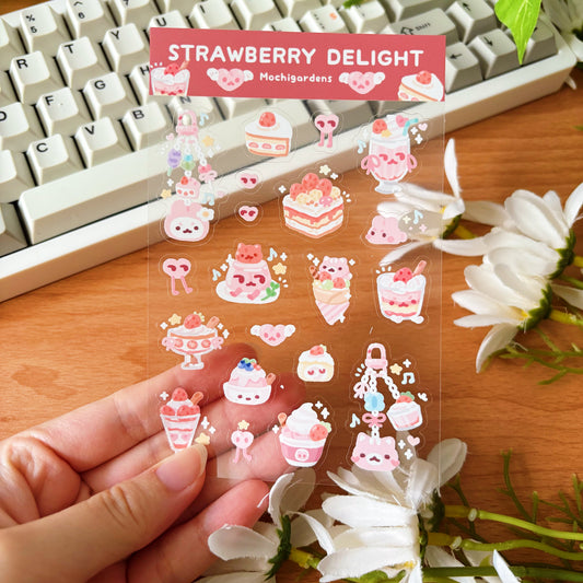 Strawberry Delight Transparent Sticker Sheet