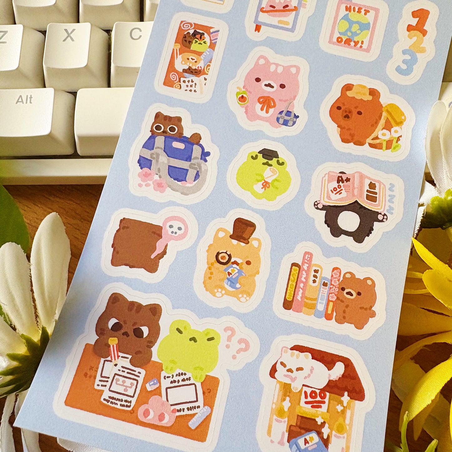 School Life Vinyl Sticker Sheet