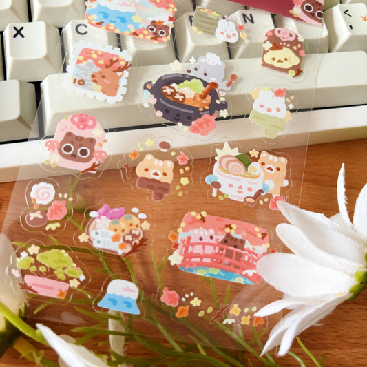 Autumn in Japan Transparent Sticker Sheet