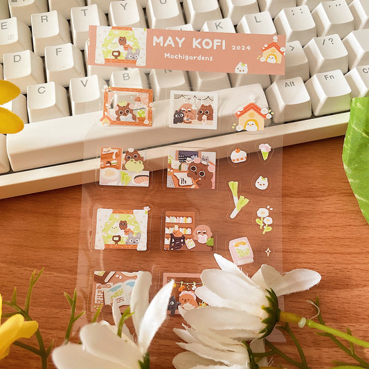 May Ko-Fi Sticker Sheet'24 - Cozy Scenes *Waterproof