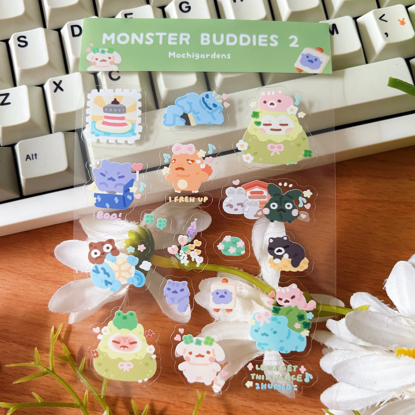 Monster Buddies 2 Transparent Sticker Sheet