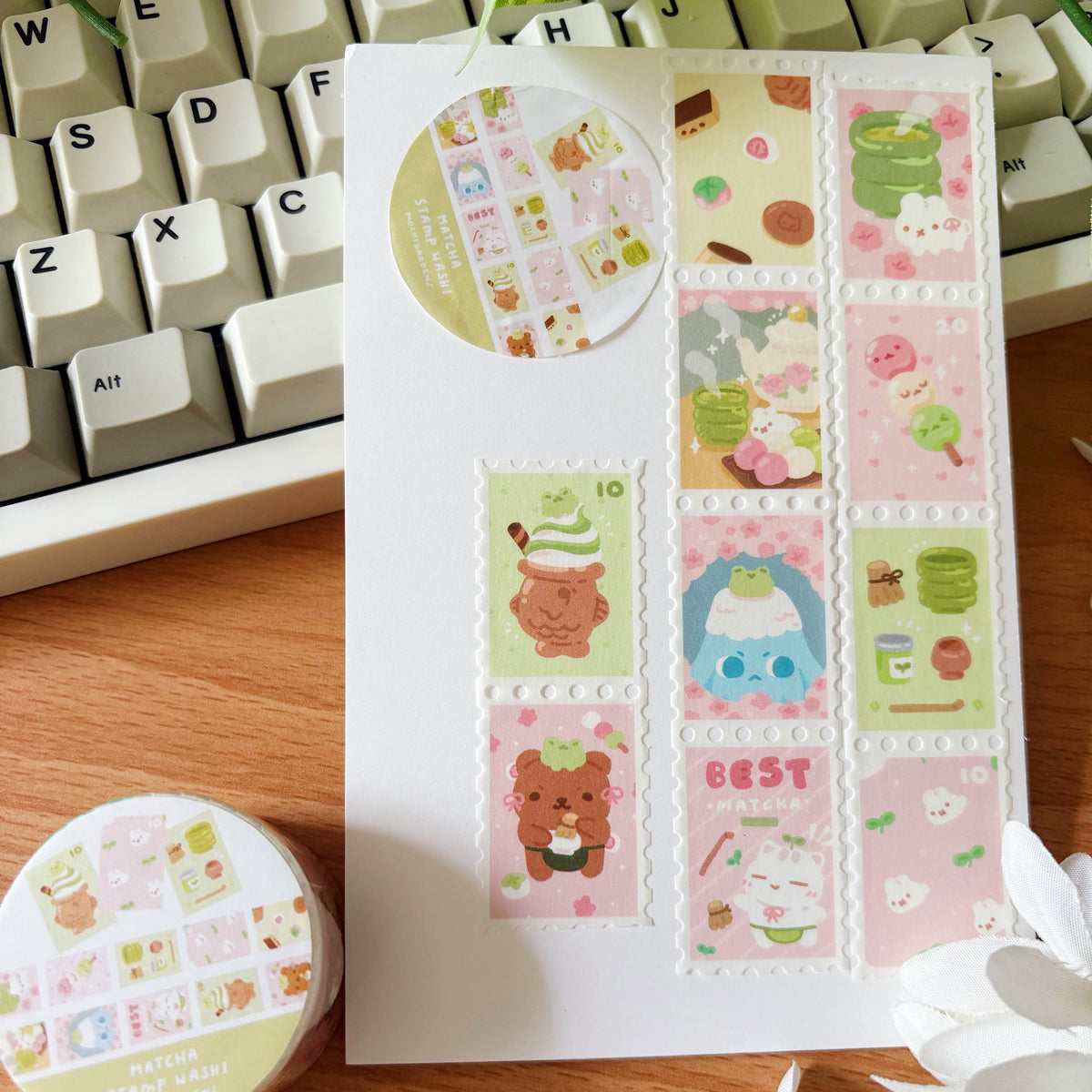 Matcha Stamp Washi Tape