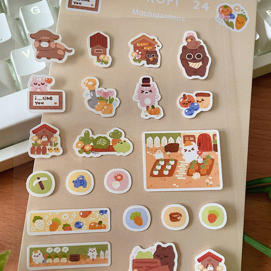 September Ko-Fi Sticker Sheet + Print Set - Farming Game (Also available individually)