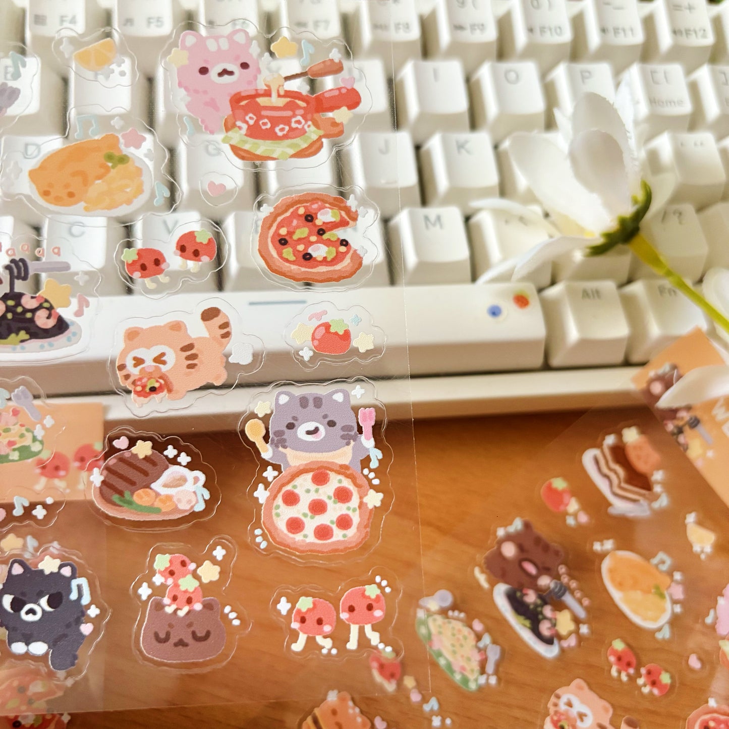 Western Food Transparent Sticker Sheet