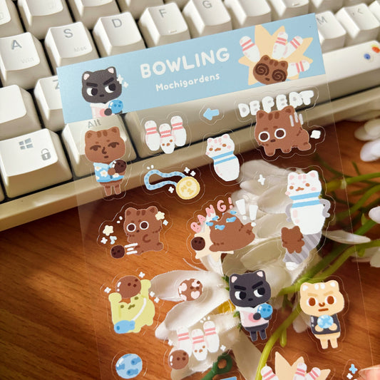 Bowling Transparent Sticker Sheet