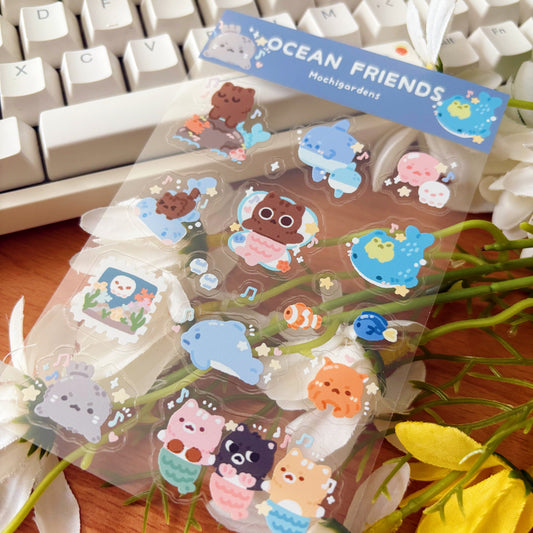 Ocean Friends Transparent Sticker Sheet