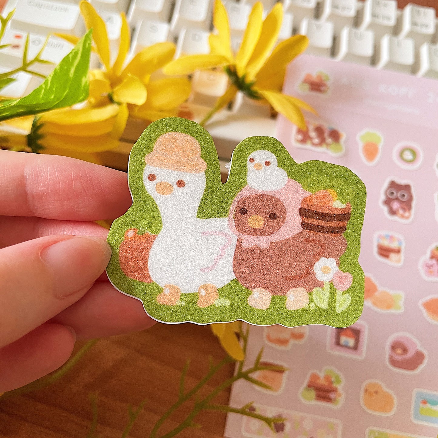 August Ko-Fi Sticker Sheet + Print Set - Farmer's Market (Also available individually)