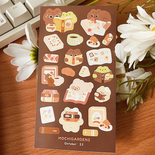 Oct Ko-Fi Sticker Sheet'23 - Reading *Waterproof