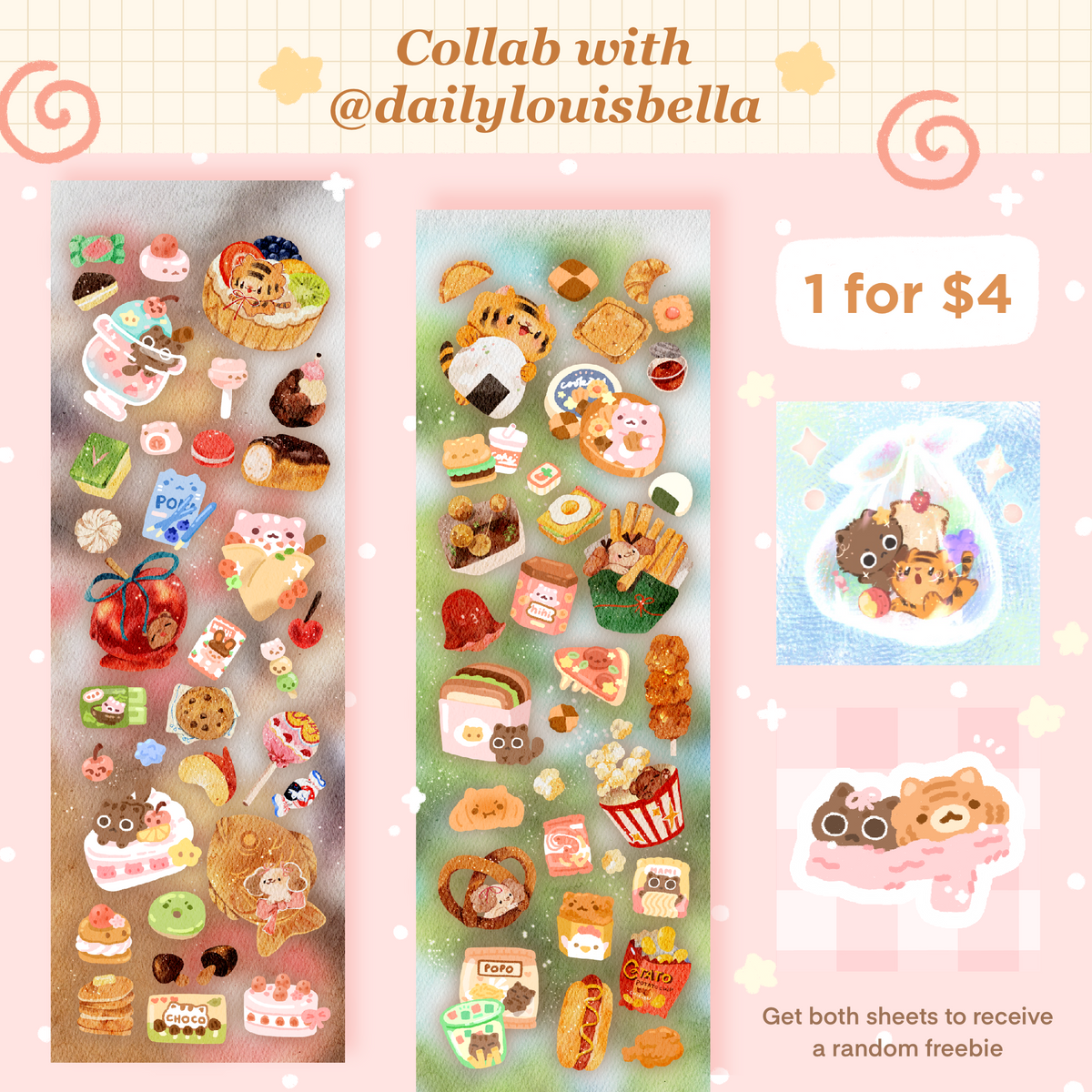 Sweets & Savoury Snacks Sticker Sheets *COLLAB WITH DAILYLOUISBELLA