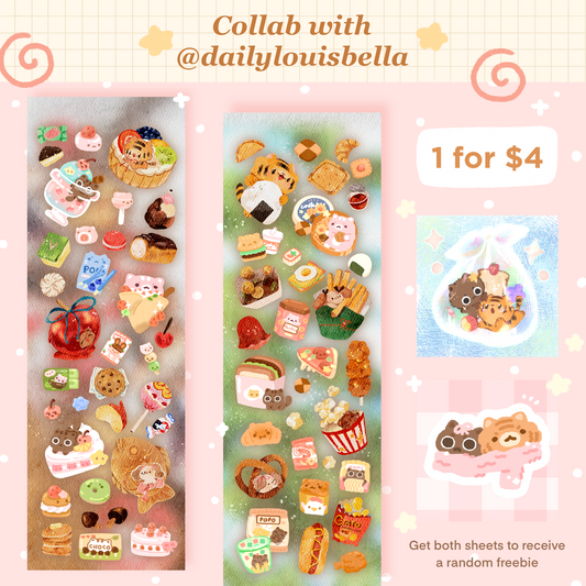 Sweets & Savoury Snacks Sticker Sheets *COLLAB WITH DAILYLOUISBELLA