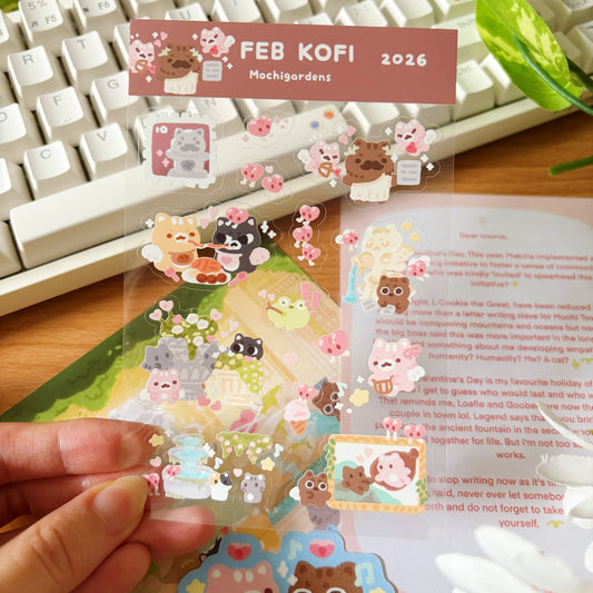 February Ko-Fi Sticker Sheet + Print Set - Cupid (Also available individually)