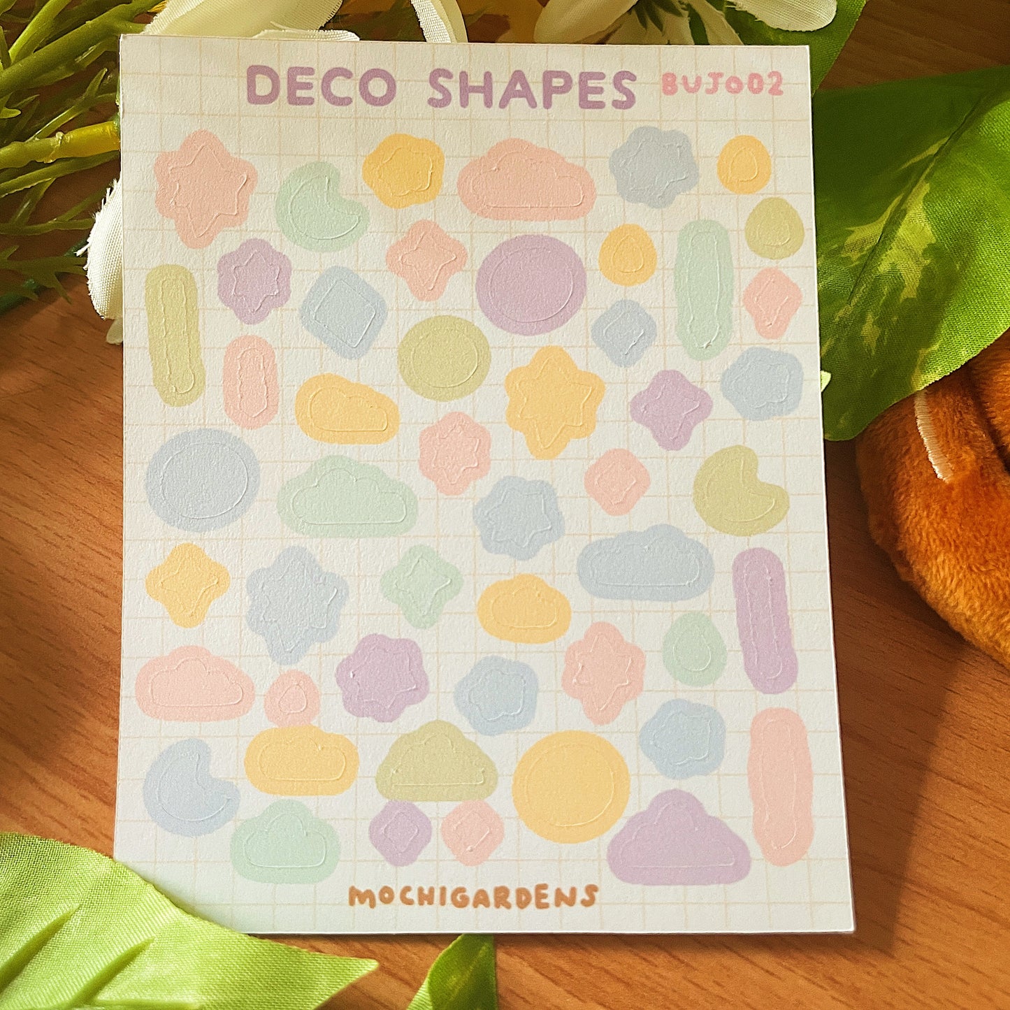 Deco Shapes Sticker Sheet - Pastel