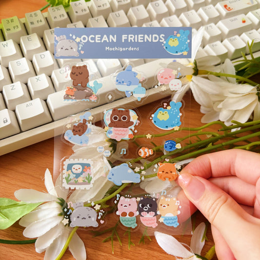 Ocean Friends Transparent Sticker Sheet