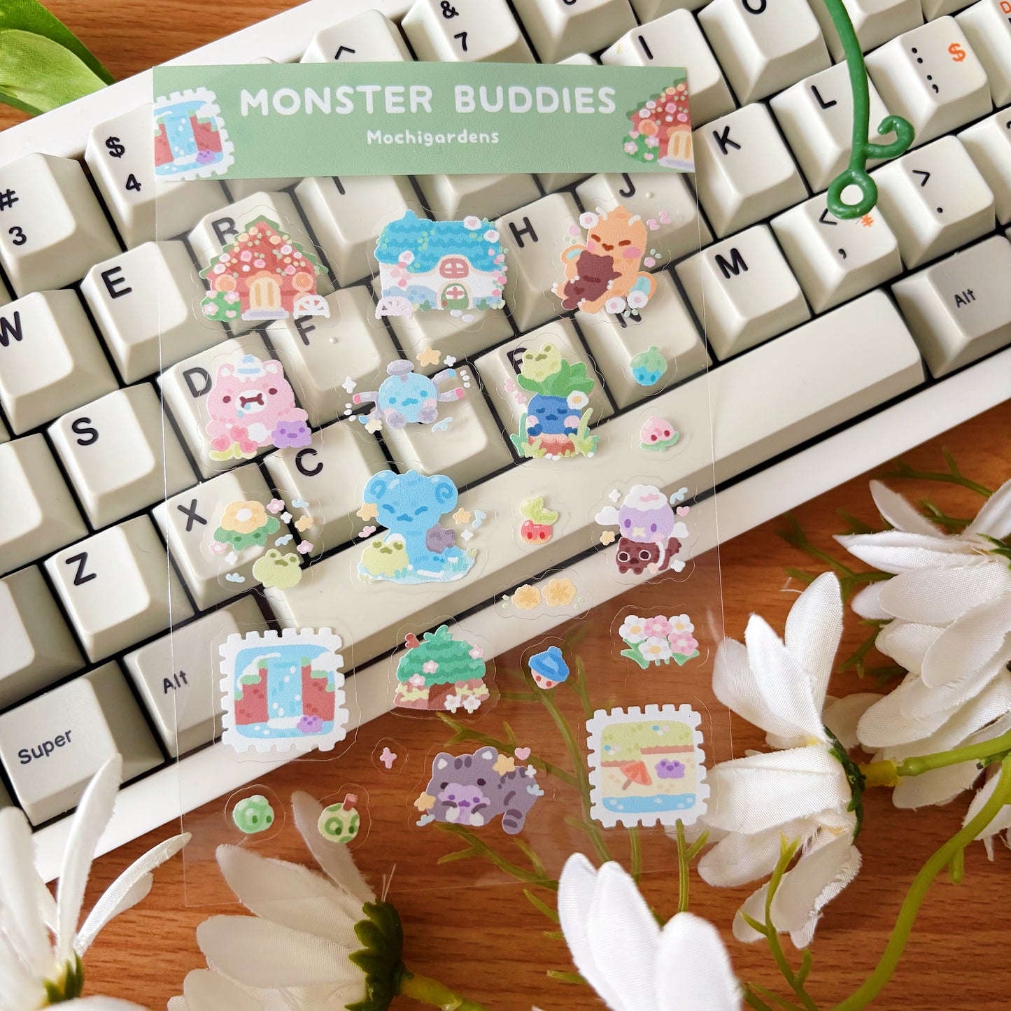 Monster Buddies Transparent Sticker Sheet