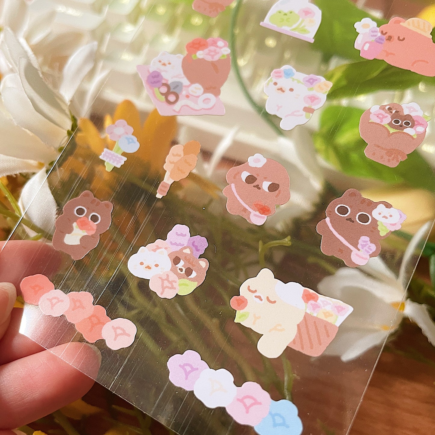 Flower Market Transparent Sticker Sheet