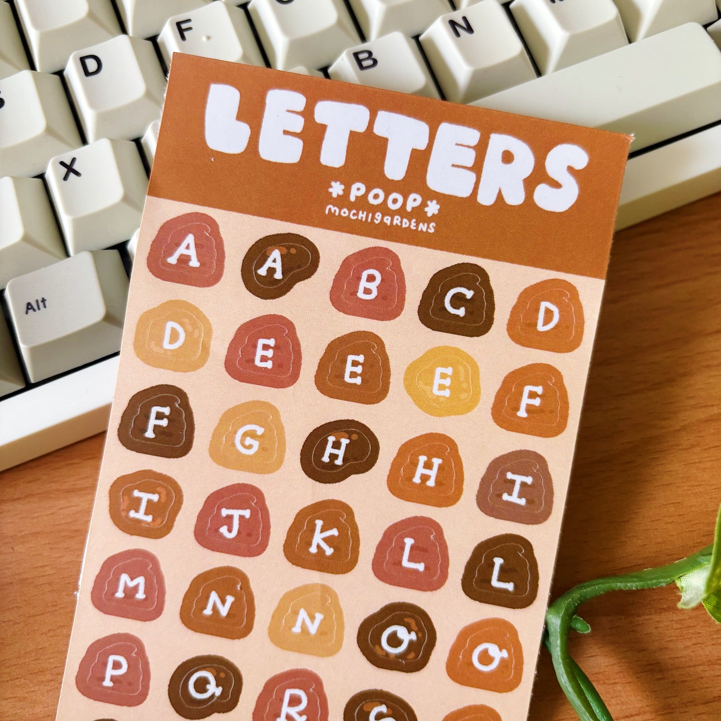Poop Letters Journalling Vinyl Sticker Sheet