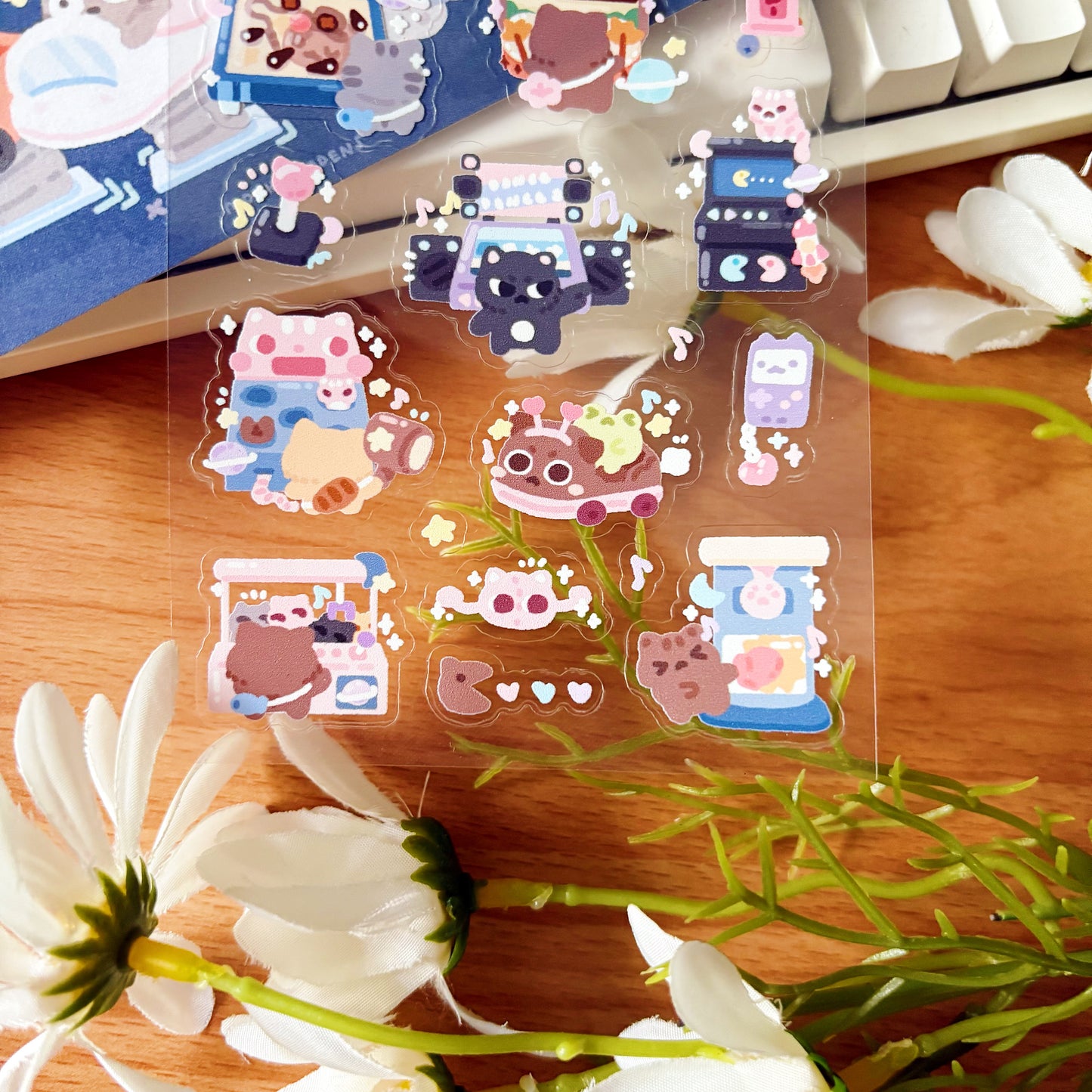November Ko-Fi Sticker Sheet + Print Set - Arcade (Also available individually)