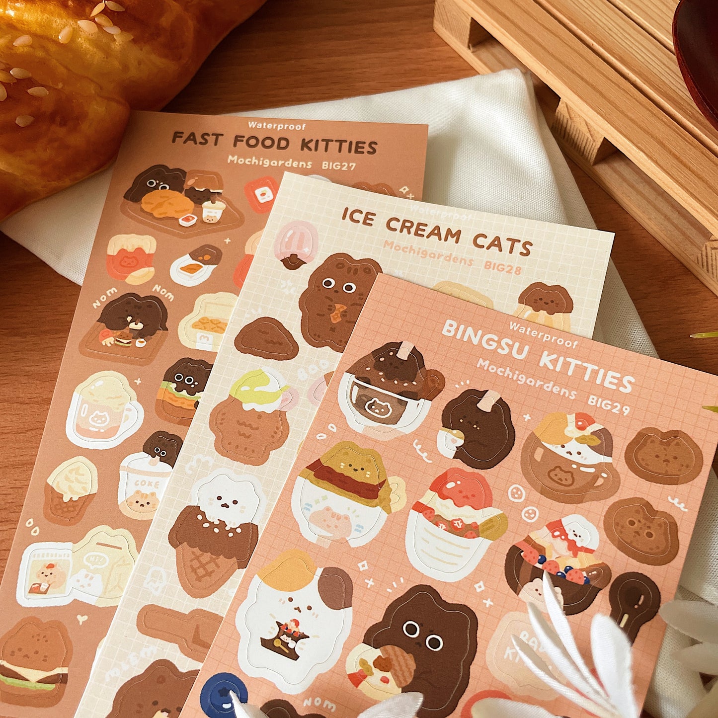 Fast Food Kitties Sticker Sheet *Waterproof