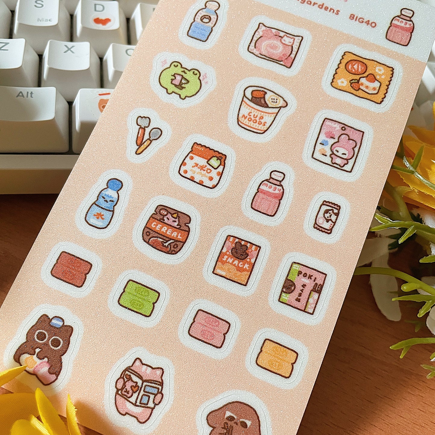 Konbini Vinyl Glitter Sticker Sheet