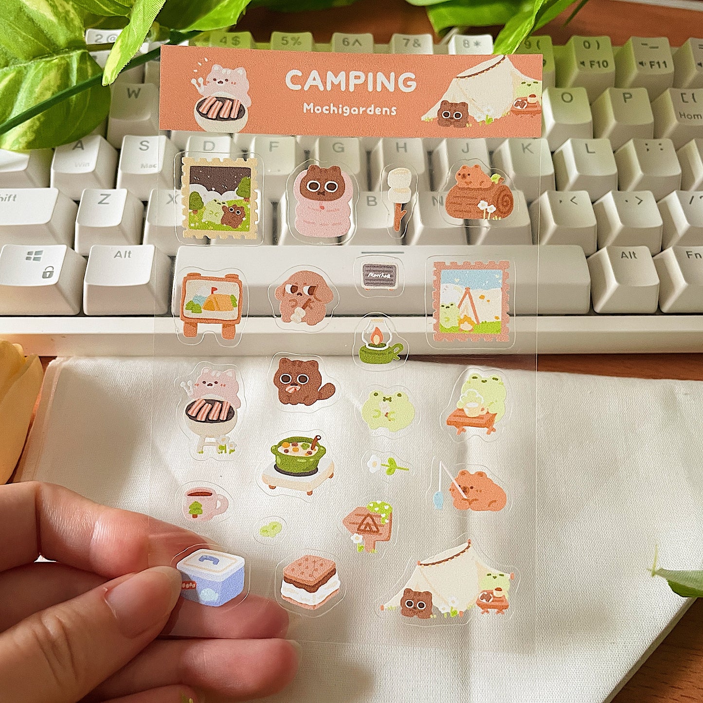 Camping Transparent Sticker Sheet