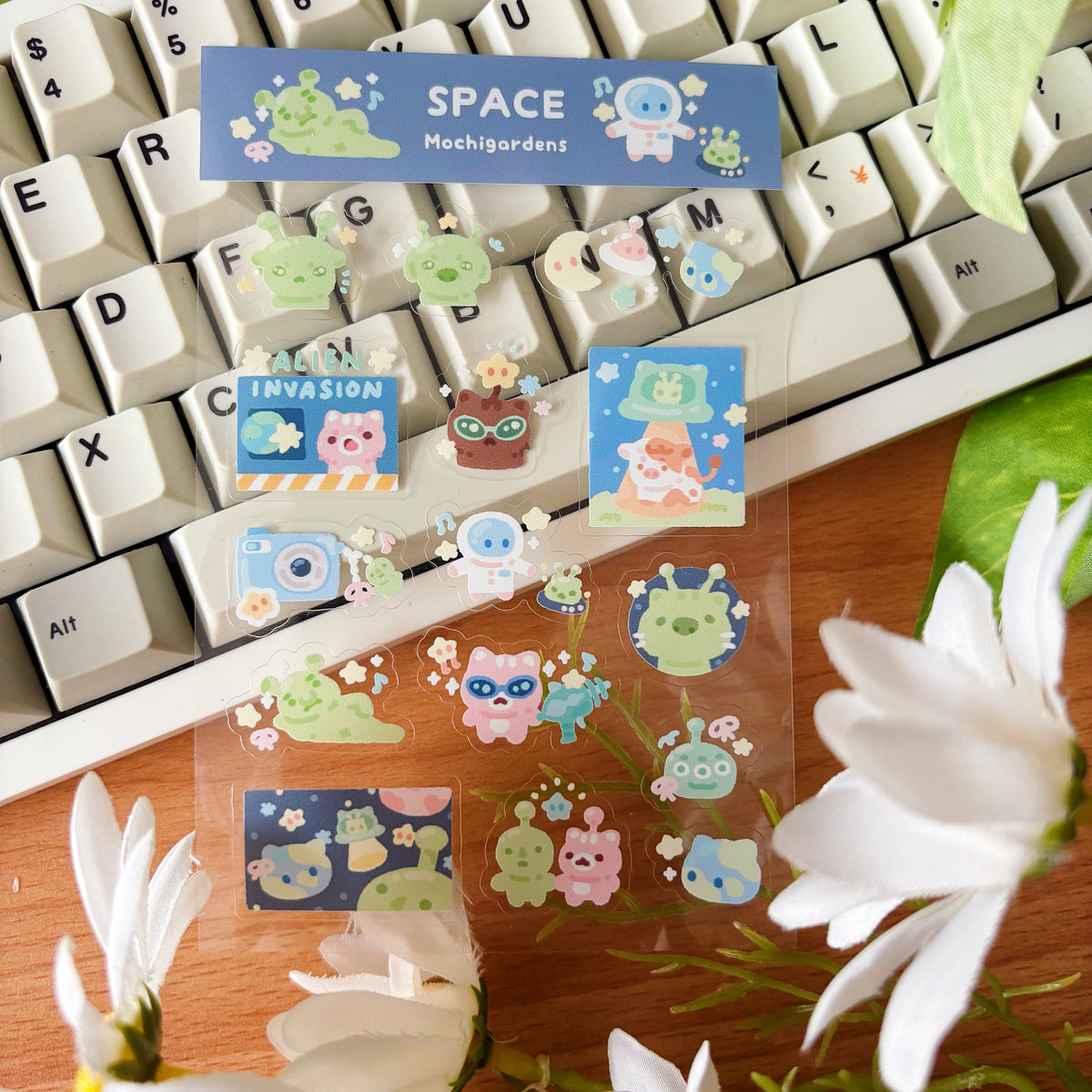 Space Transparent Sticker Sheet
