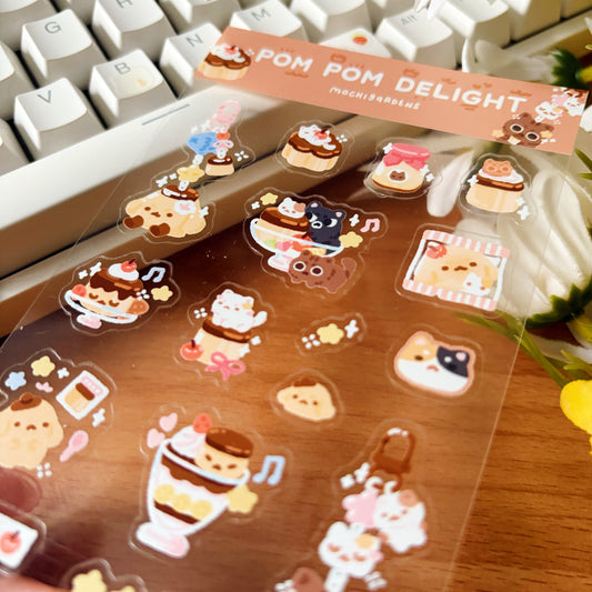 Pom Pom Delight Transparent Sticker Sheet