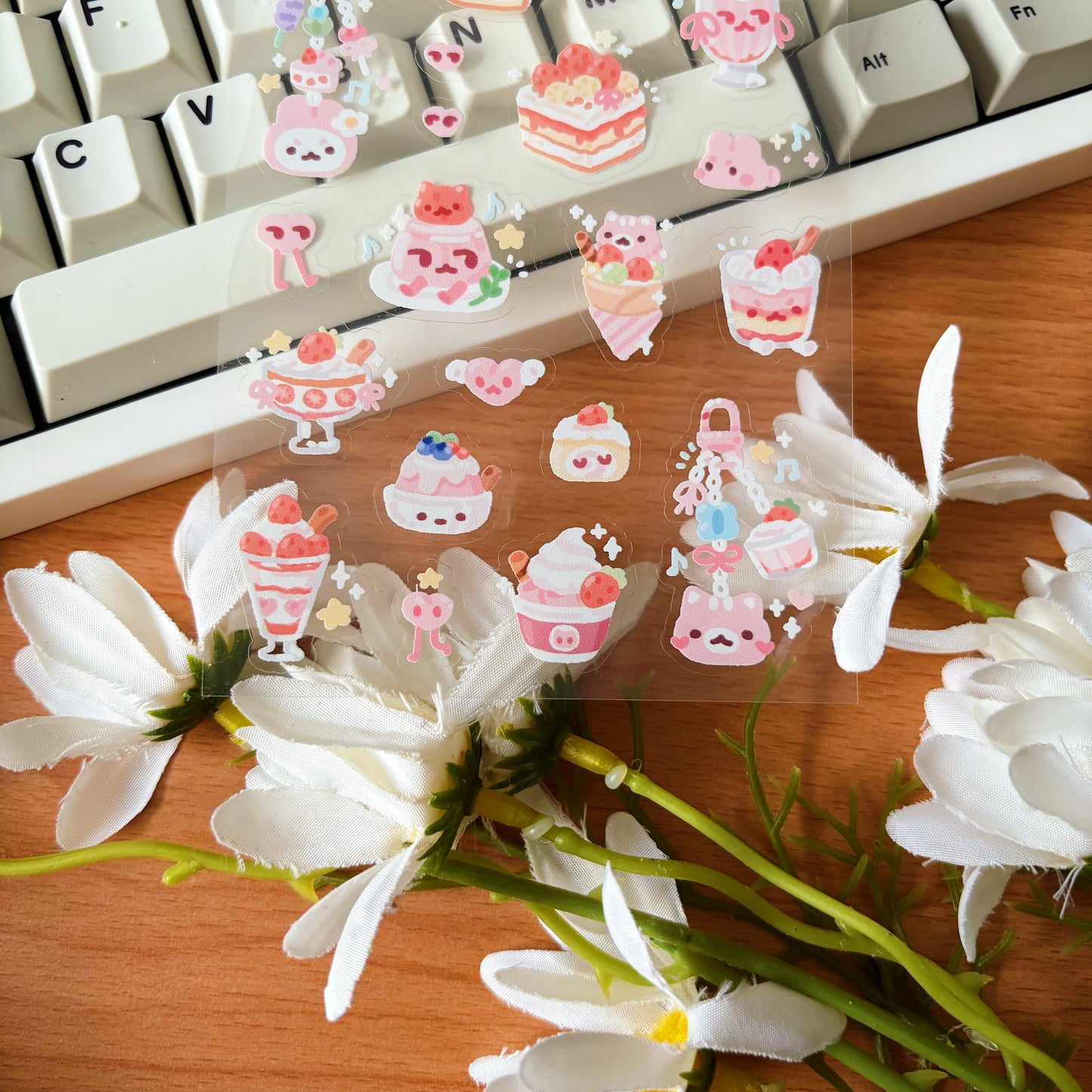 Strawberry Delight Transparent Sticker Sheet