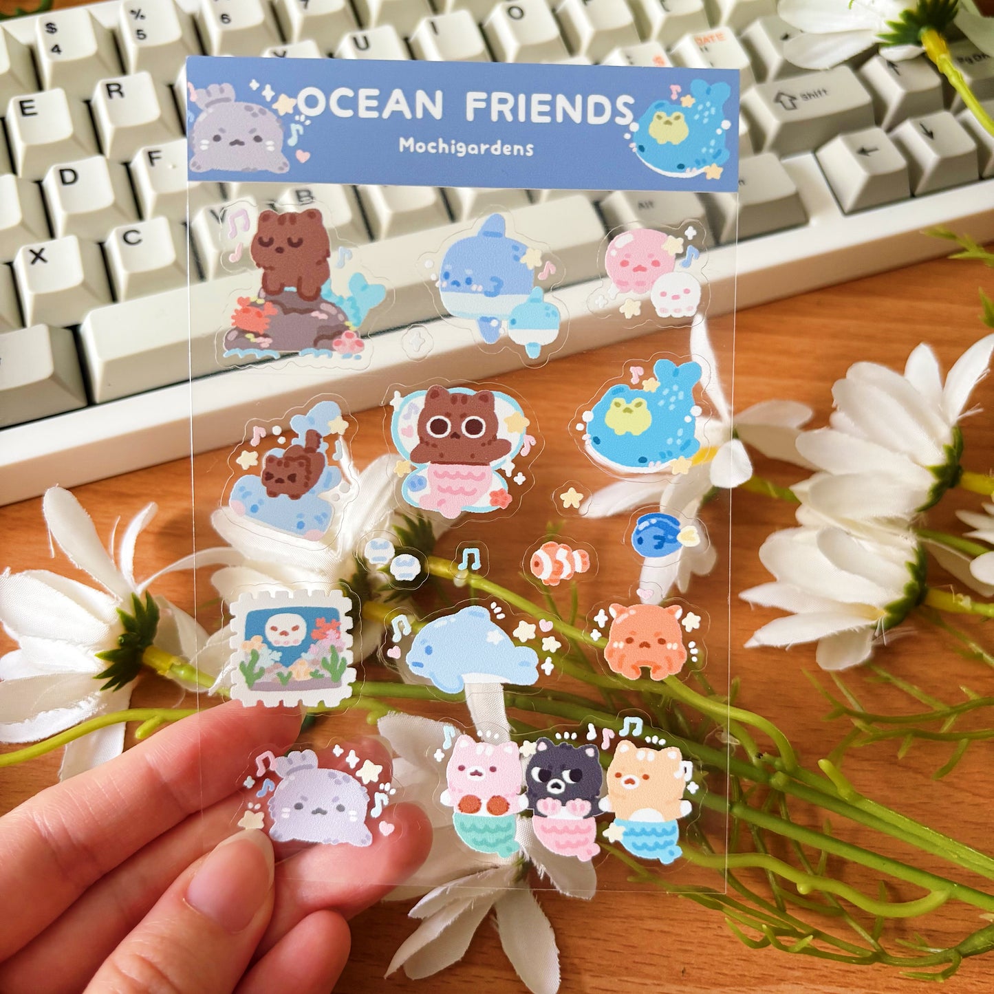 Ocean Friends Transparent Sticker Sheet