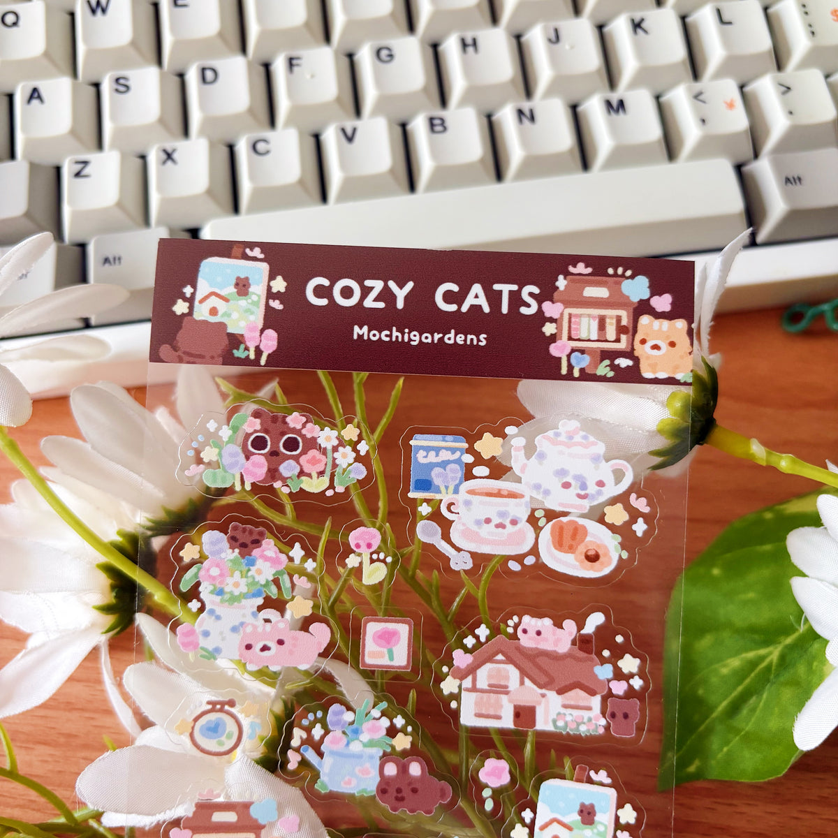 Cozy Cats Transparent Sticker Sheet