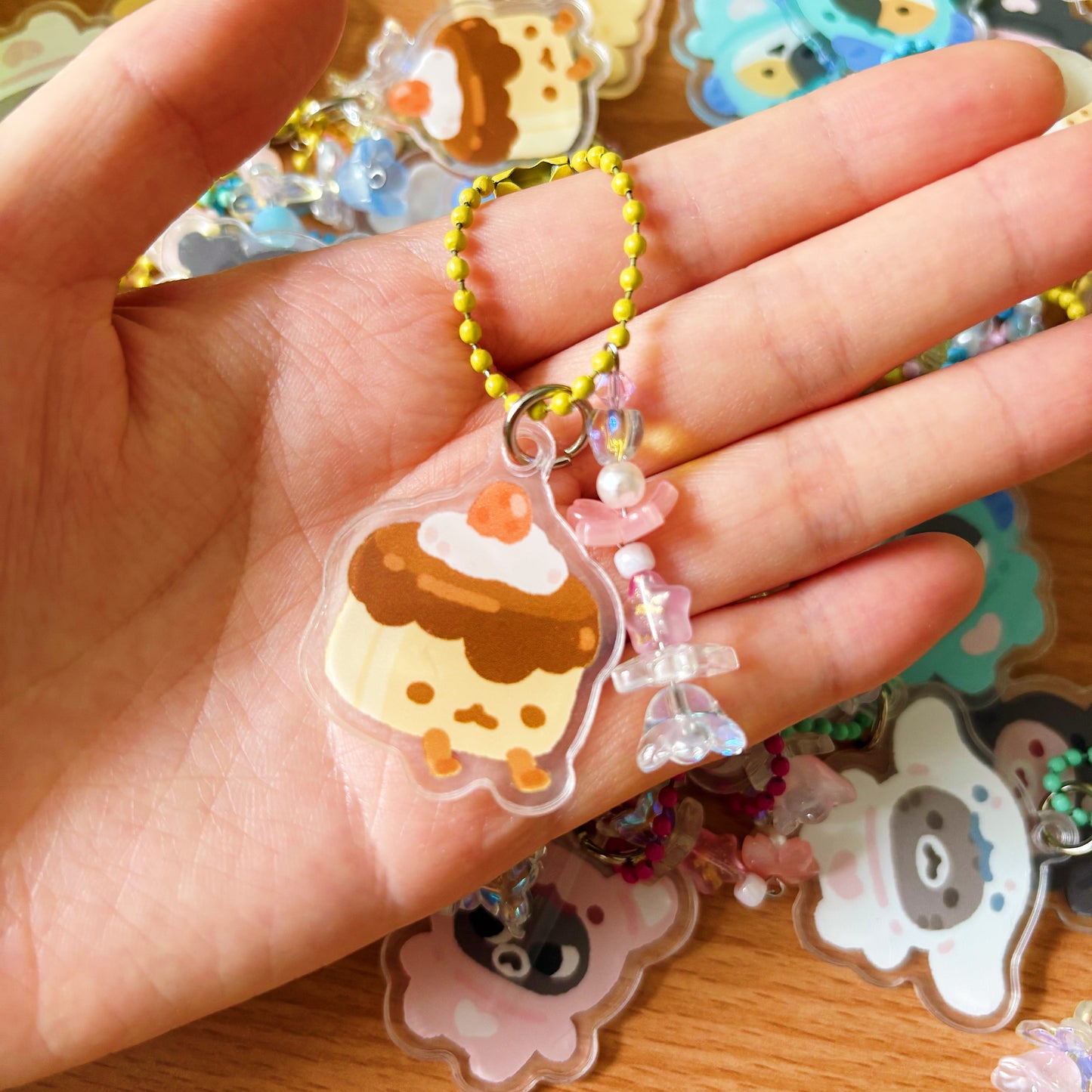 Assorted Pudding Keychains (Handmade)