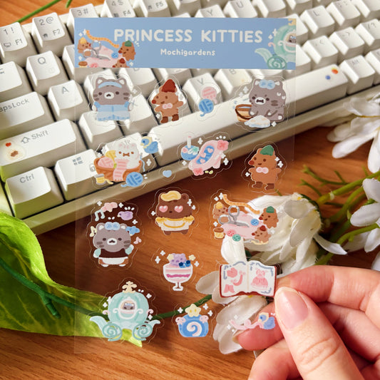 Princess Kitties Transparent Sticker Sheet