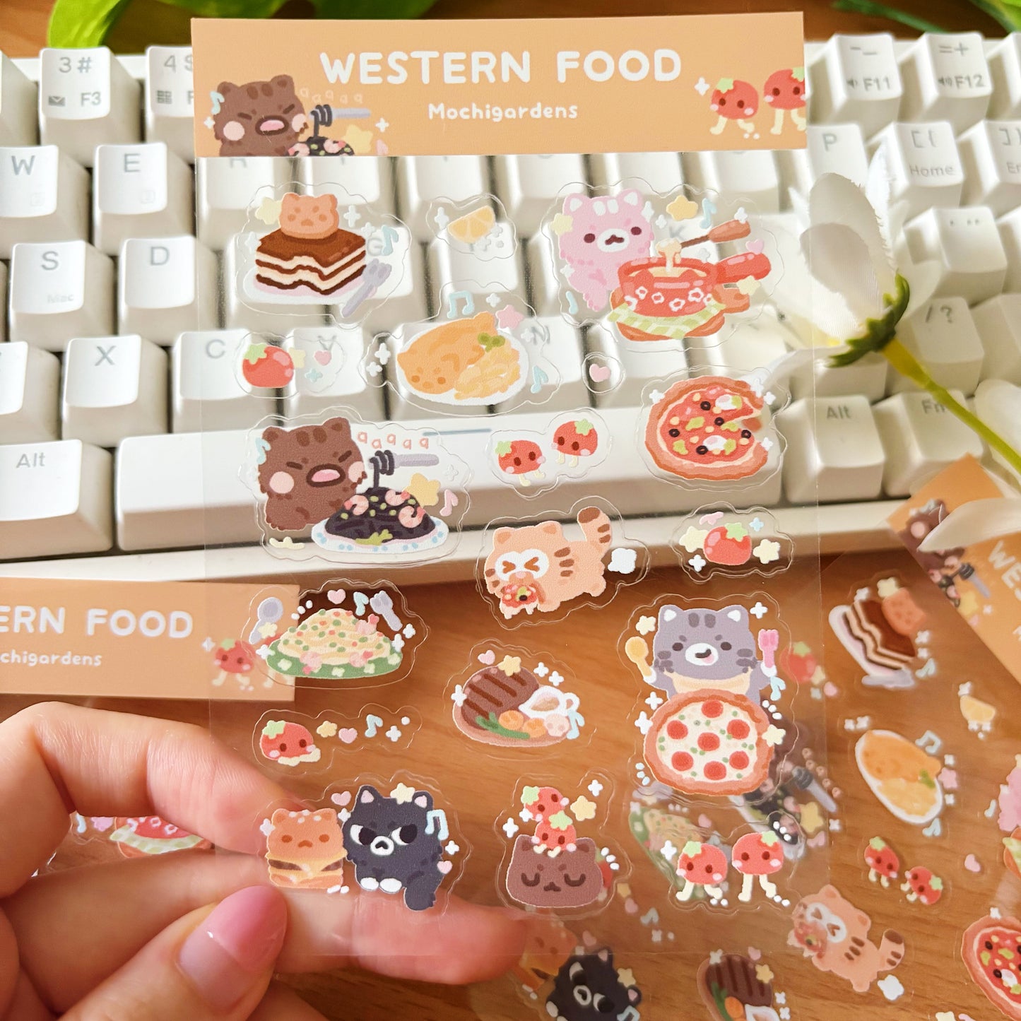Western Food Transparent Sticker Sheet